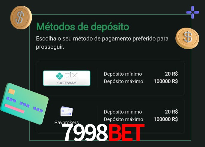 O cassino 7998bet oferece uma grande variedade de métodos de pagamento